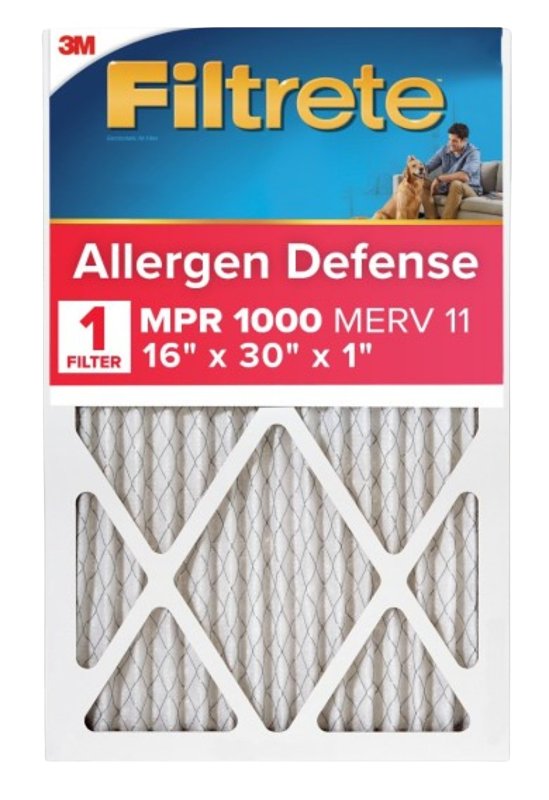 Filtrete AL27-4 Air Filter, 16 in L, 30 in W, 11 MERV, 1000 MPR, Polypropylene Frame