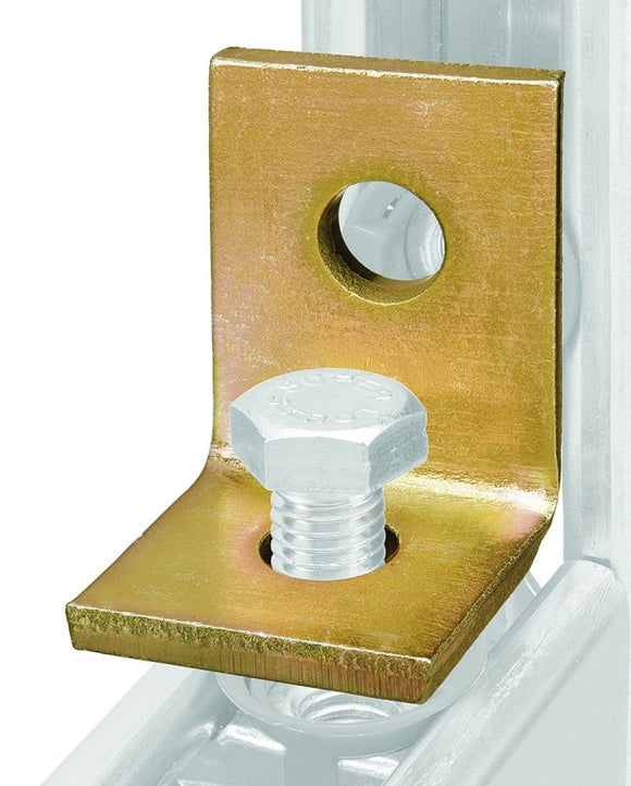 SuperStrut 200 Series ZAB201-10 Angle Bracket Fitting, Steel, Gold, Galvanized