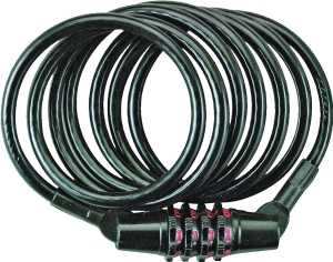 LOCK CABLE CMBO BLK 4FTX5/16IN