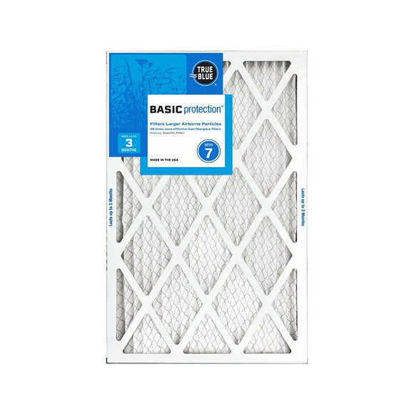 True Blue 216251 Air Filter, Pleated, 1 in Thick, 25 in L, 16 in W, 7 MERV, Cardboard Frame