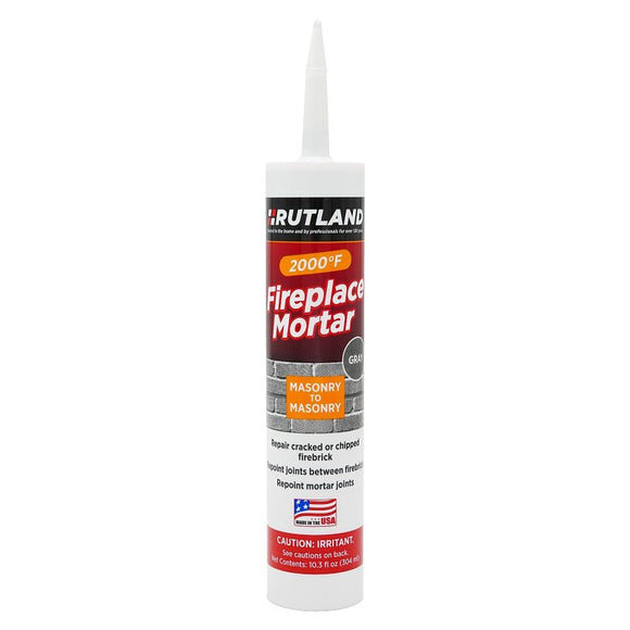 Rutland 63G Fireplace Mortar, Paste, Gray, 10.3 oz, Cartridge