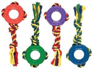 TOY PET ROPE/RUBBER TUG/TOSS  