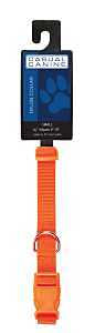 COLLAR NYL DOG CC ORNG 10-16IN
