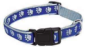 PAWPRINT COLLAR TT BLU 10-16IN