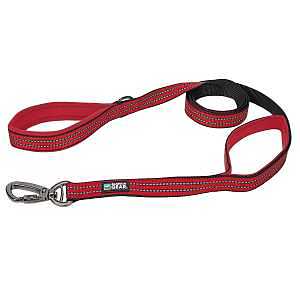 REFLEC DBL-HNDL LEASH RED 6FT 