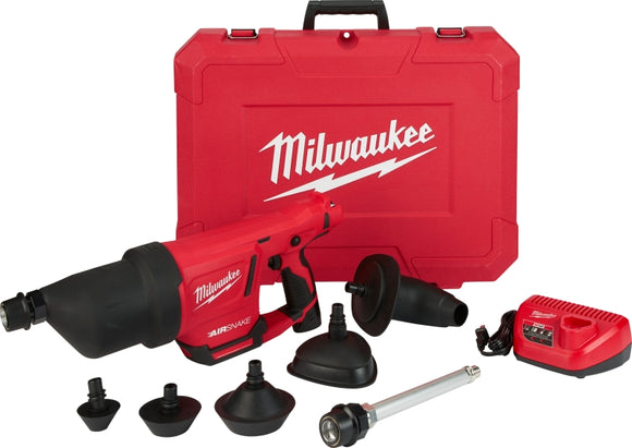 Milwaukee 2572B-21 Drain Cleaning Air Gun Kit, Battery
