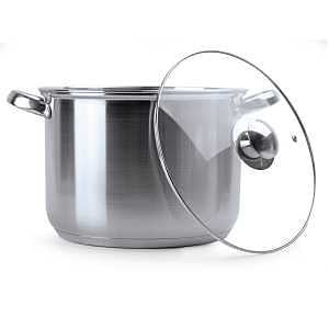 STOCK POT W/GLASS LID POL 8QT 