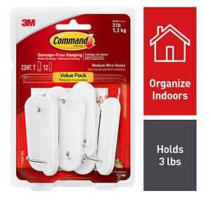 WIRE HOOK WHITE MEDIUM 3LB    
