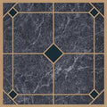 VINYL FLOOR TILE BLUE/GOLD    
