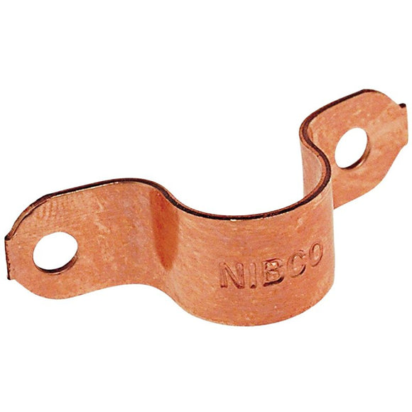 Nibco 624 Series W02045D Tube Strap, 1-1/2 in Opening, Copper, Nail, Screw Mounting