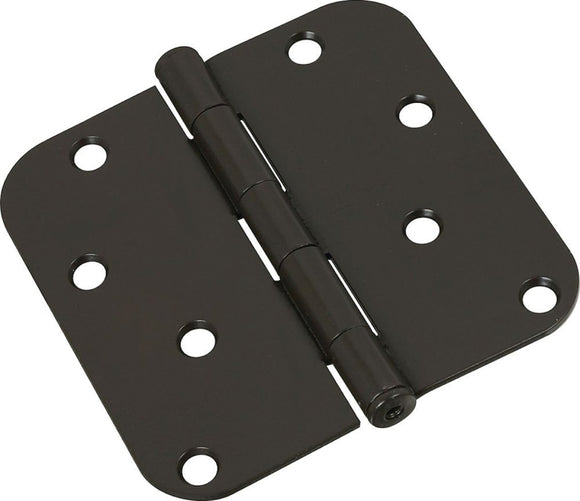 National Hardware N830-198 Door Hinge, 4 in H Door Leaf, 4 in L x 4 in W, Steel, Oil-Rubbed Bronze, 5/8 in Corner Radius