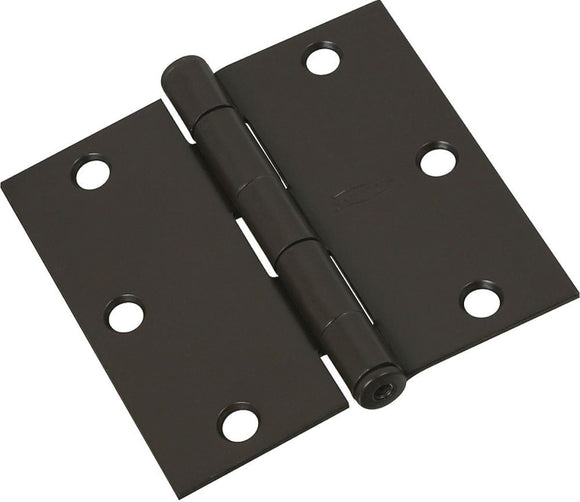 National Hardware N830-205 Door Hinge, 3 in H Door Leaf, 3 in L x 3 in W, Cold Rolled Steel, Oil-Rubbed Bronze, 50 lb