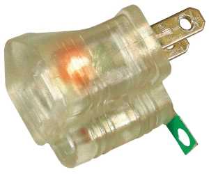 ADAPTER GROUND 3-TO-2 W/LIGHT 