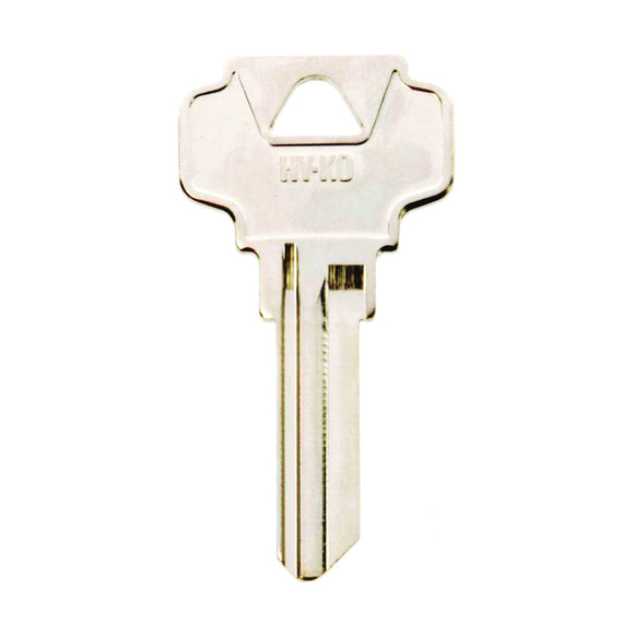 Hy-Ko 11010DE6 Key Blank, Brass, Nickel, For: Dexter Cabinet, House Locks and Padlocks, DE6 Key Number