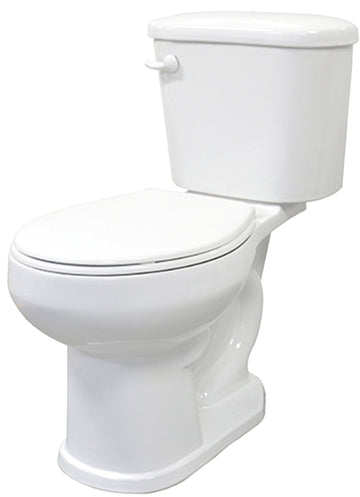 Cato J0052011120 Toilet, Round Bowl, 1.28 gpf Flush, 12 in Rough-In, 16 in H Rim, White