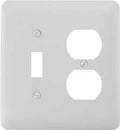 WALLPLATE 2G TGL/RECPT STL WHT