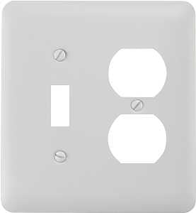 WALLPLATE 2G TGL/RECPT STL WHT