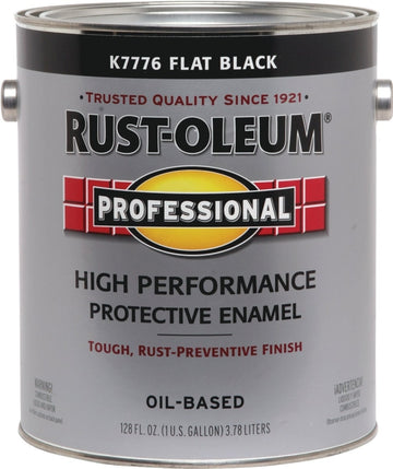 Professional K7776402 Enamel Paint, Oil Base, Flat Sheen, Black, 1 gal, Can, 265 to 440 sq-ft/gal Coverage Area