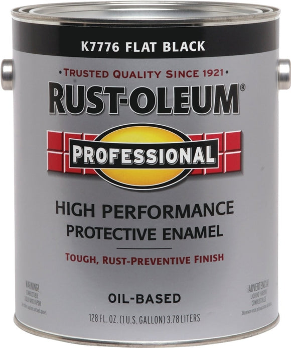 Professional K7776402 Enamel Paint, Oil Base, Flat Sheen, Black, 1 gal, Can, 265 to 440 sq-ft/gal Coverage Area