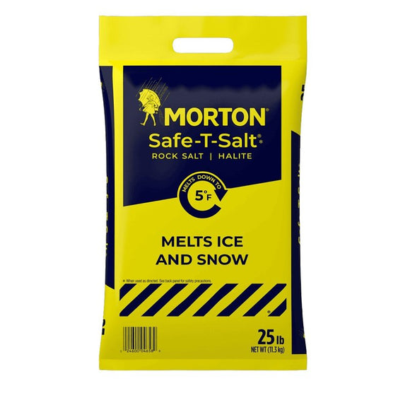 Morton 3782 Rock Salt, Crystal, White, 25 lb, Bag
