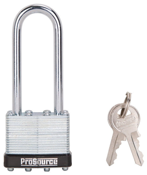 ProSource HD00040L-3L Padlock, Long Shackle, 1/4 in Dia Shackle, 2-3/4 in H Shackle, Steel Shackle, Steel Body