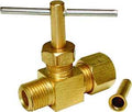 VALVE NEEDLE STRGT 1/4-1/4 BRS