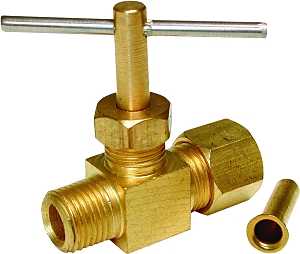 VALVE NEEDLE STRGT 1/4-1/4 BRS