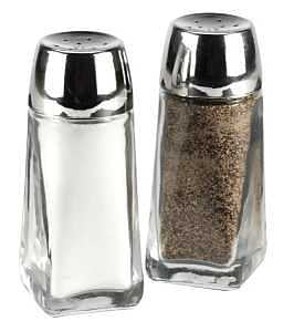 SALT & PAPPER SHAKER GLASS 4IN
