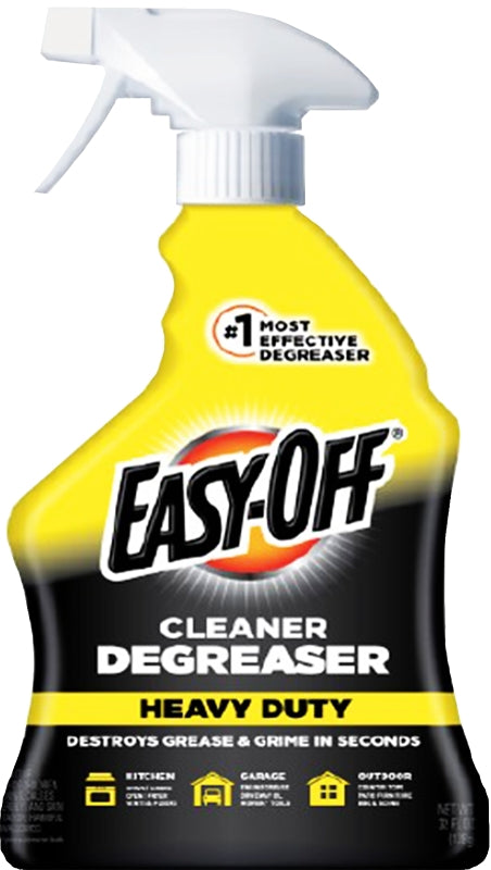 Easy-Off 6233899624 Cleaner Degreaser, 32 fl-oz, Liquid, Lemon, Light Yellow