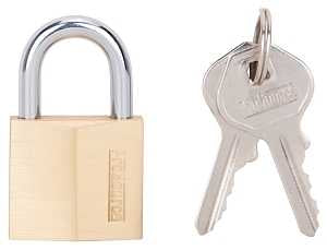 PADLOCK BRASS 1/2IN SHKL WDTH 