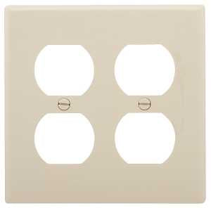 WALLPLATE RCPT LT ALMOND 2G   