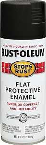 PAINT SPRAY ENML FLAT BLK 12OZ