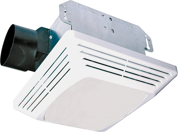 Air King ASLC50 Economical Exhaust Fan with Light, 1.6 A, 120 V, 50 cfm Air, 3 sones, CFL, Fluorescent Lamp, 4 in Duct