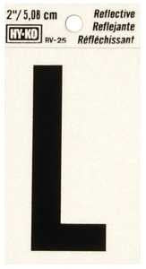 LETTER HOUSE L 2IN REFL BLK   