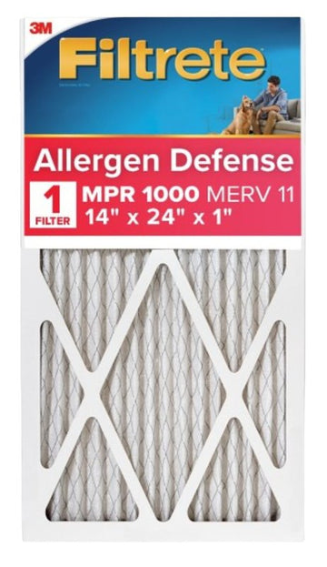 Filtrete 9824-4 Air Filter, 30 in L, 14 in W, 11 MERV, 1000 MPR, For: Air Conditioner, Furnace and HVAC System