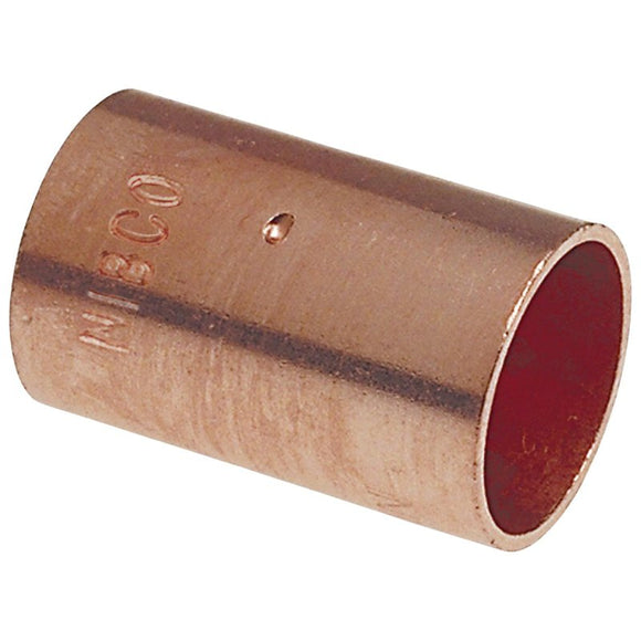 Nibco 82500CP Pipe Coupling with Stop, 1/2 in, Sweat