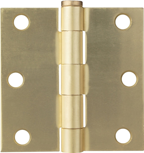ProSource BH-BS03-PS Square Corner Door Hinge, 3 in H Door Leaf, 1-1/4 in W Door Leaf, 2.2 mm Thick Door Leaf, 3 x 3 in