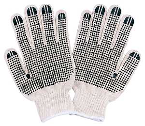 GLOVE COTTON WHT W/DOTS 1 SIZE