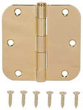 HINGE DR RD 3.5X3.5IN BRT BRS 