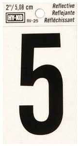 NUMBER HOUSE 5 2IN REFL BLK   