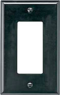 WALL PLATE 1 GANG DECR MID BLK