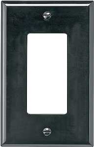 WALL PLATE 1 GANG DECR MID BLK