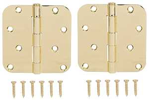 HINGE DR 5/8RD 4X4IN BRT BRS  