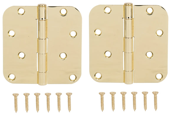 ProSource BH-402PB-PS Door Hinge, 4 in H Door Leaf, 4 in W Door Leaf, 2.2 mm Thick Door Leaf, 4 x 4 in, Steel, Loose Pin