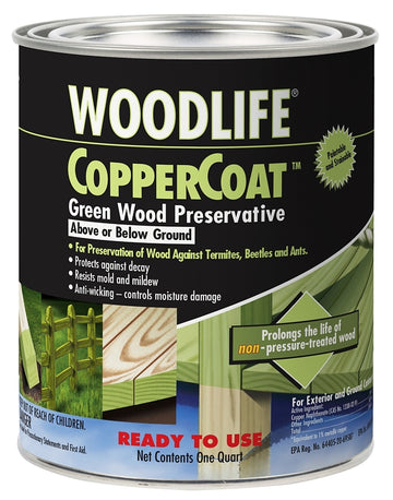 WOODLIFE 1904A Wood Preservative, Green, Liquid, 1 qt Can