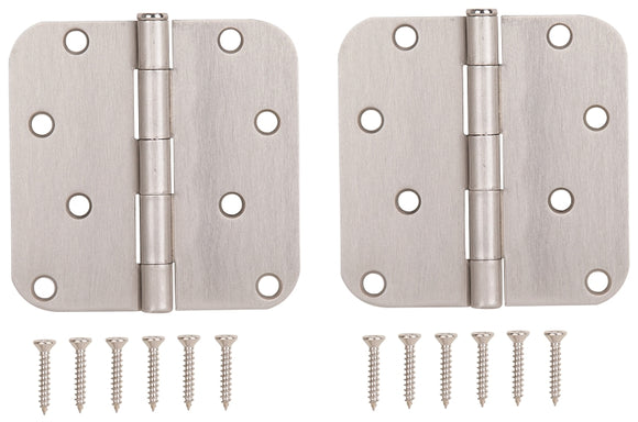 ProSource BH-402SN-PS Door Hinge, 4 in H Door Leaf, 4 in W Door Leaf, 2.2 mm Thick Door Leaf, 4 x 4 in, Steel, Loose Pin