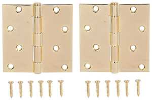 HINGE DR SQ 4X4IN PLT BRT BRS 