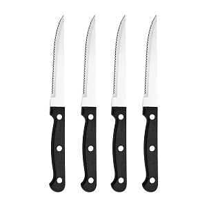 STEAK KNIFE SET TRI RVT SS BLK