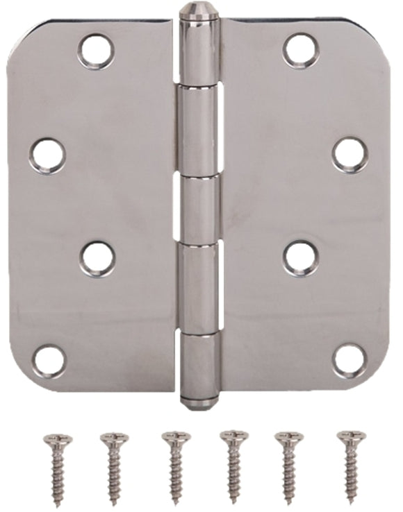 ProSource DH-S606-PS Door Hinge, 4 in H Door Leaf, 4 in W Door Leaf, 2.2 mm Thick Door Leaf, 4 x 4 in, Stainless Steel