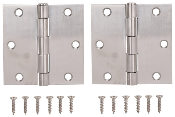 ProSource 20338SS-35S-DB-PS Square Corner Door Hinge, 3-5/8 in H Door Leaf, 1-1/2 in W Door Leaf, 2.2 mm Thick Door Leaf